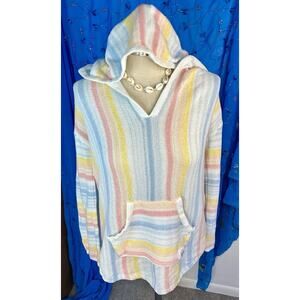 Buc-ees Hooded Beachy Baja Pastel Lightweight Hoodie Medium